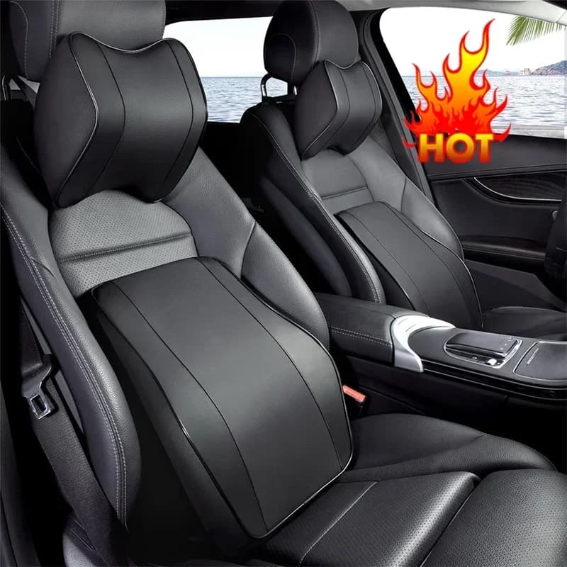 Cuscino di supporto per poggiatesta per collo per auto Cuscino di supporto per auto Memory Foam traspirante Protezione per rimbalzo lento Cuscino lombare per auto Accessori per auto