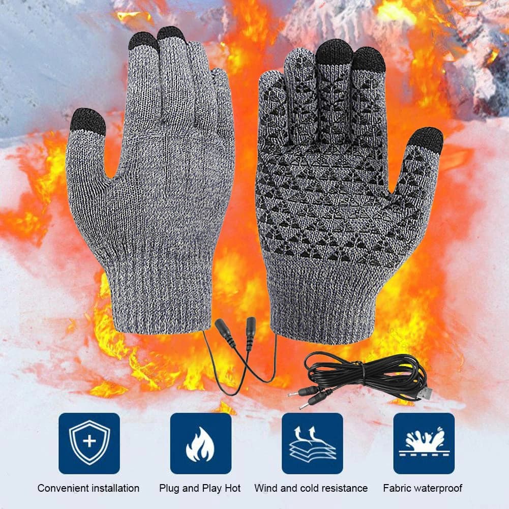 Guanti riscaldati elettrici guanti caldi invernali guanti Touch Screen USB moto Snowboard ciclismo scaldamani per la guida dello sci