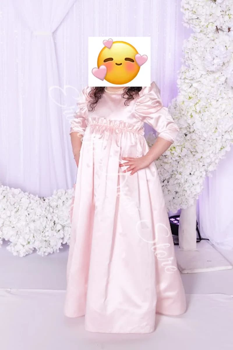 Elegante abito da ragazza di fiori per matrimonio a vita alta in raso lunghezza pavimento festa di compleanno per bambini abiti da ballo per prima comunione personalizzati