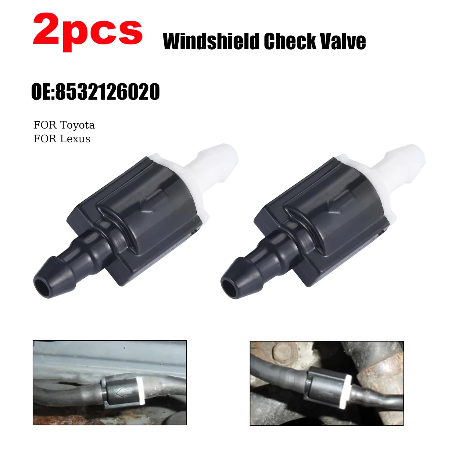 2 Pezzi Valvola di Non Ritorno per Lavavetri per Toyota Highlander 2001-2007 e Lexus IS250 IS350 2006-2015 OE 8532126020