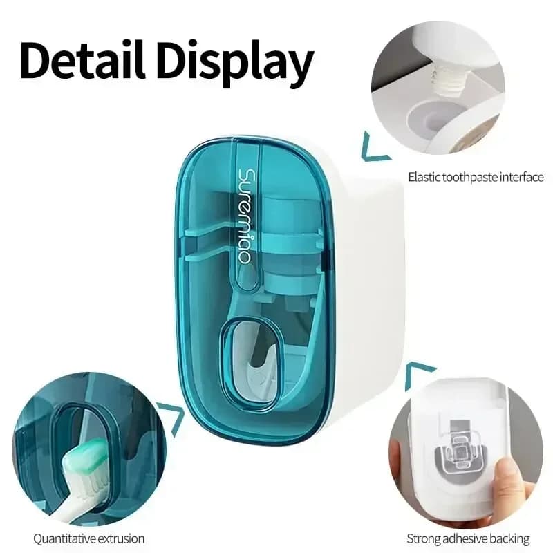 Dispenser per dentifricio da parete 1/2 pezzi, accessori bagno, spremi-dentifricio automatico, porta spazzolini