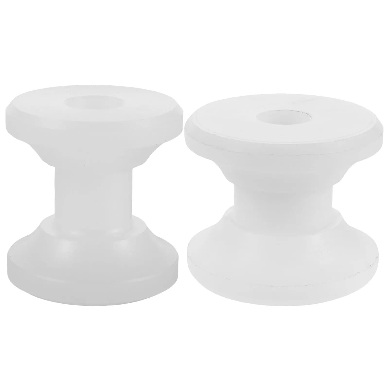 2Pcs White Anchor Roller Wheels Nylon Universal Bow Roller Marine Grade Non Marking for Boat Anchor Line Nylon Sheave Wheel
