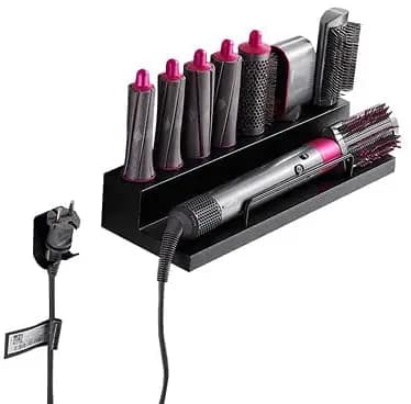 Organizer da bagno a parete, organizer per attrezzi per capelli con ferro arricciacapelli senza foratura, senza foratura, organizer multifunzione Airwrap