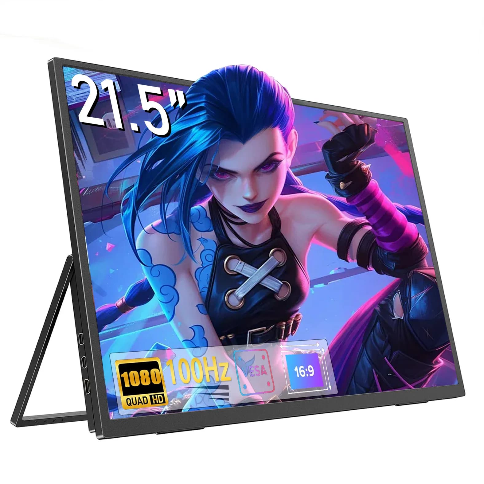 21.5 inch mobile monitor IPS Second game screen Extended display for laptop with bracket for xbox/raspberry Pi AHXJKA