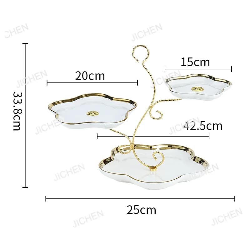 Piatto di frutta secca nordico creativo Tavolino da salotto Piatto di frutta Casa Vassoio per torta di caramelle multistrato Ornamento da tavolo da dessert