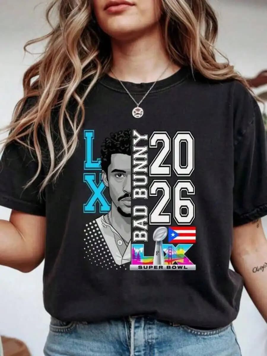 Maglietta Plus Size Bunny Bowl 2026, T-shirt da Calcio Portoricano, Top per il Giorno della Partita e Spettacolo del Mezzanotte, Maglietta per Tifosi del Benito Bowl
