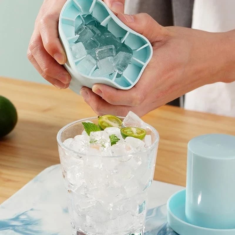 1-4 Pezzi Vassoio per Cubetti di Ghiaccio in Silicone Durevole, Stampo per Ghiaccio a Rilascio Facile e Forma Perfetta per Succhi, Secchiello per Ghiaccio, Bicchieri Cilindrici, Accessori da Cucina