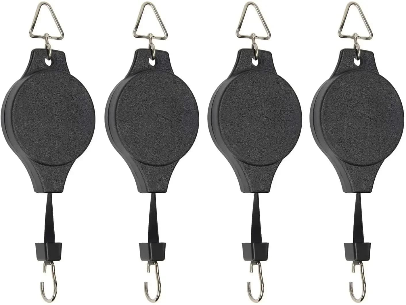 1PCS Retractable Plant Pulley Adjustable Heavy Duty Hanging Flower Basket Hanger Hooks for Garden Baskets Pots and Birds Feeder