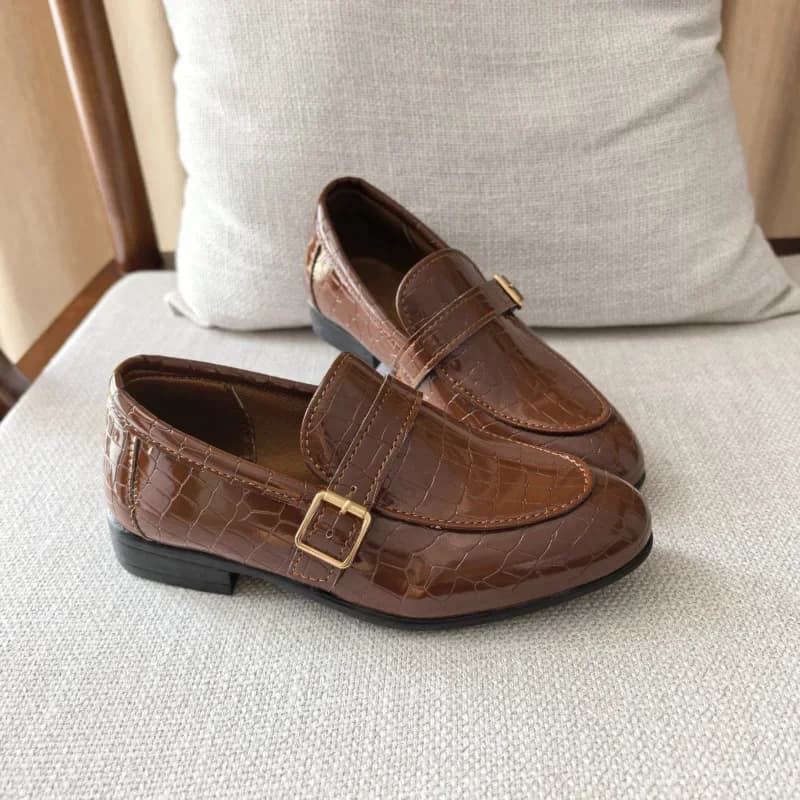 Primavera Autunno Ragazzi Scarpe in pelle stringate Festa Matrimonio Nuovi bambini Scarpe da abito a punta Moda Mocassini per bambini neri Versatili
