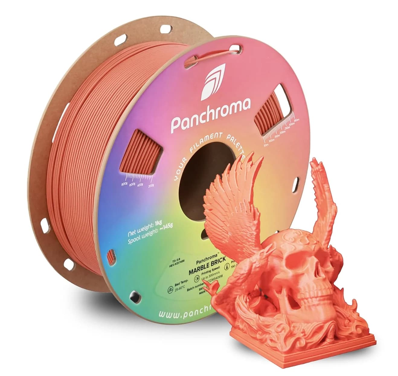 PLA Polymaker Panchroma Marble Filament, Marmo Effect 1.75mm 1kg Compatible with the Most 3D FDM Printers, 1kg Coil (2.2 lbs)
