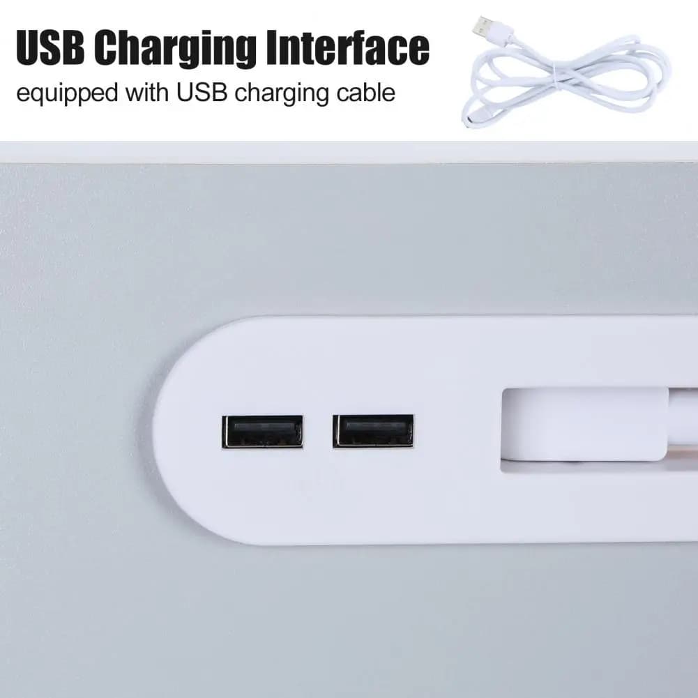Adjustable Laptop Bed Tray Table with LED Light USB Charging Foldable Legs Portable Standing Lap Desk for Sofa Couch Study Offic
