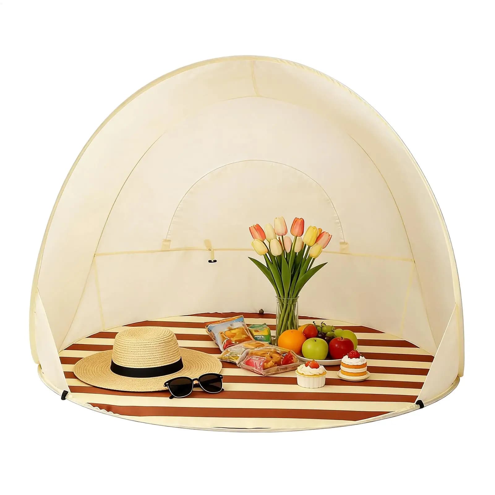 Portable Quick-opening Beach Tent Large Capacity Insect Proof Breathable Pop Ups Tent For Outdoor Camping Trips Fishing