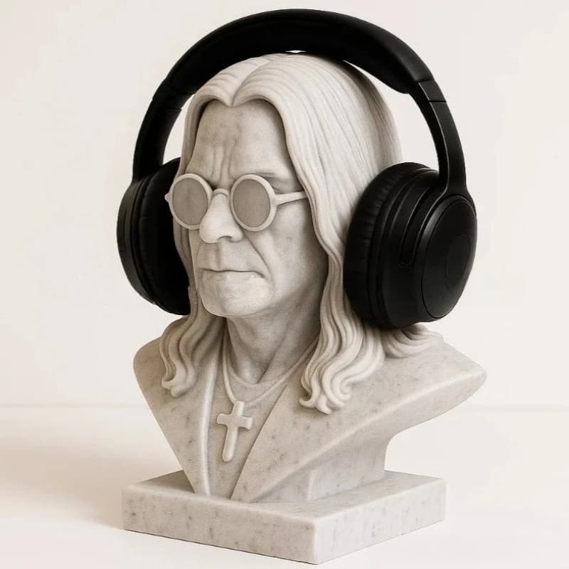 3D Printing Ozzy Osbourne Statue Headphone Characters Characters Toys Head Statue Desk Model Computer Headphone Stand Holder
