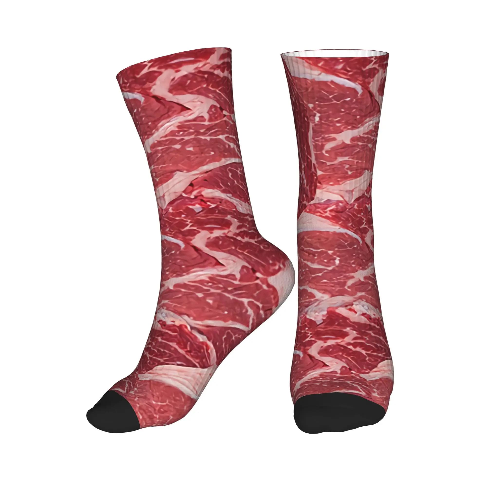 Calzini da uomo Meat Mens Crew Socks unisex con stampa 3D, calzini eleganti