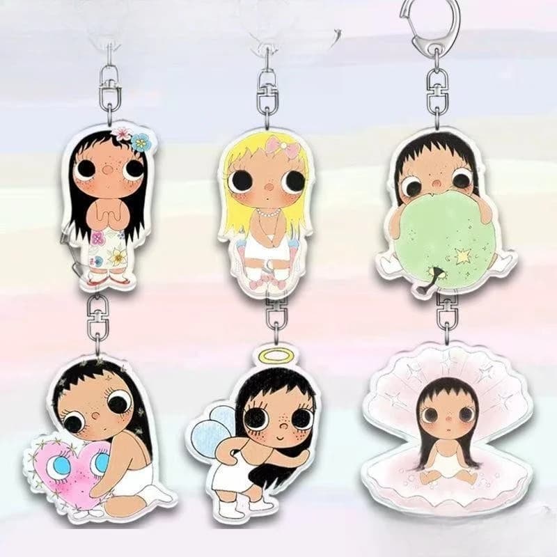 Yuy Xiaoyu Acrylic Keychain Double Sided Printed Cartoon Girl Pendant Cute Backpack Bag Charm for Daily Decor & Souvenir