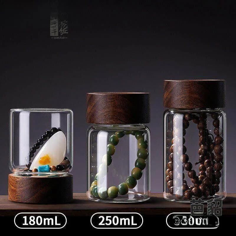 Sealed Glass Perfume Storage Box Creative round Shape Display Bottle for Bead Care And Storage Anti-Mold Pure Color Popular E...