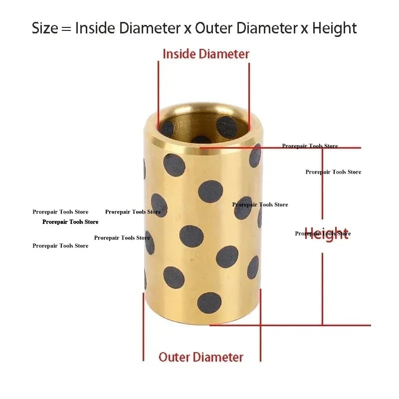 1 pcs. JDB premium 8x12x25mm series copper bushing, oil-free self-lubricating bearing for 3D CNC printer guides