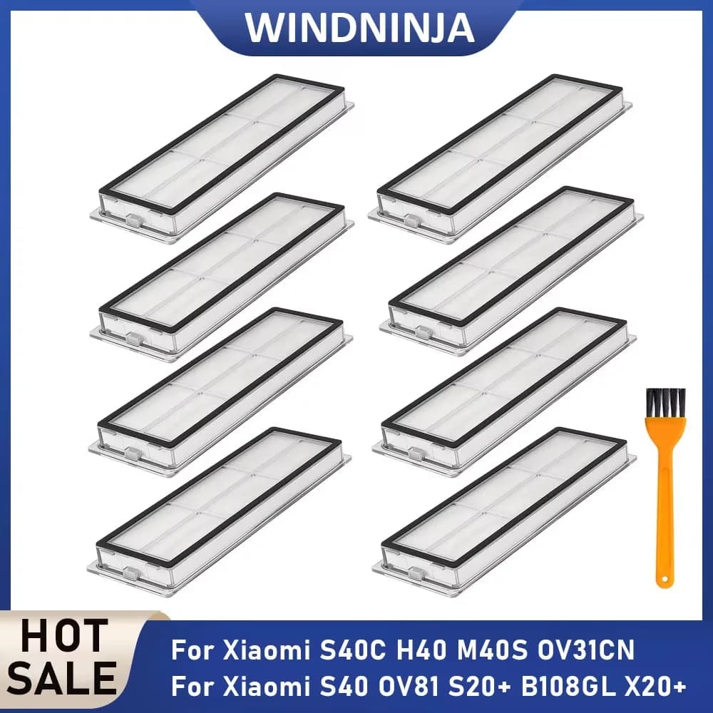 Filtro Hepa con Spazzola per la Pulizia, Ricambi per Robot Aspirapolvere Xiaomi S40 OV81 S20+ B108GL B101CN X20+ S40C H40 M40S OV31CN