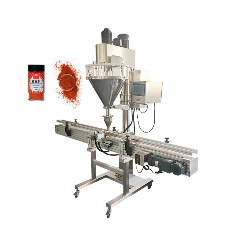 Automatic Filling Machine Customizable for Powders, Grasses, Spices, Milk Proteins, With Coclea Doser for Bottles, Cans and Jars
