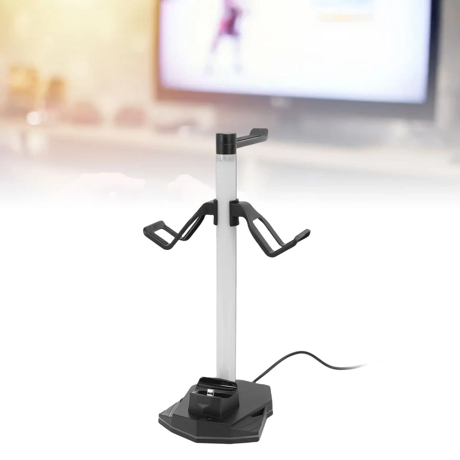 Supporto per Controller e Cuffie Compatibile con Switch 2, Stand RGB per Cuffie con 1xUSB C e Doppie Porte USB 2.0, 4 Luci LED