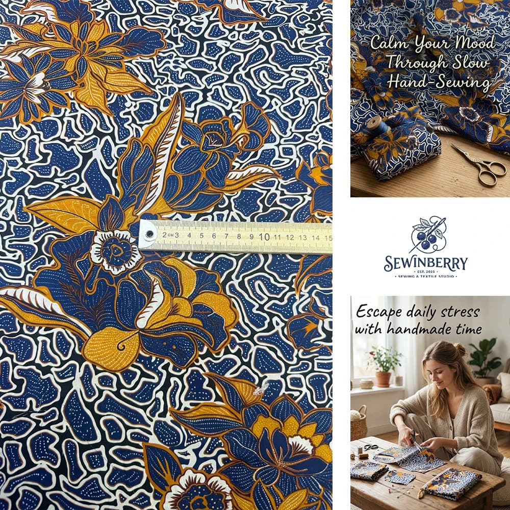 Ethnic Batik Floral Woven Fabric Stress-Relief DIY Sewing Material For Clothing Patchwork Home Curtain And Handmade Craft Supply