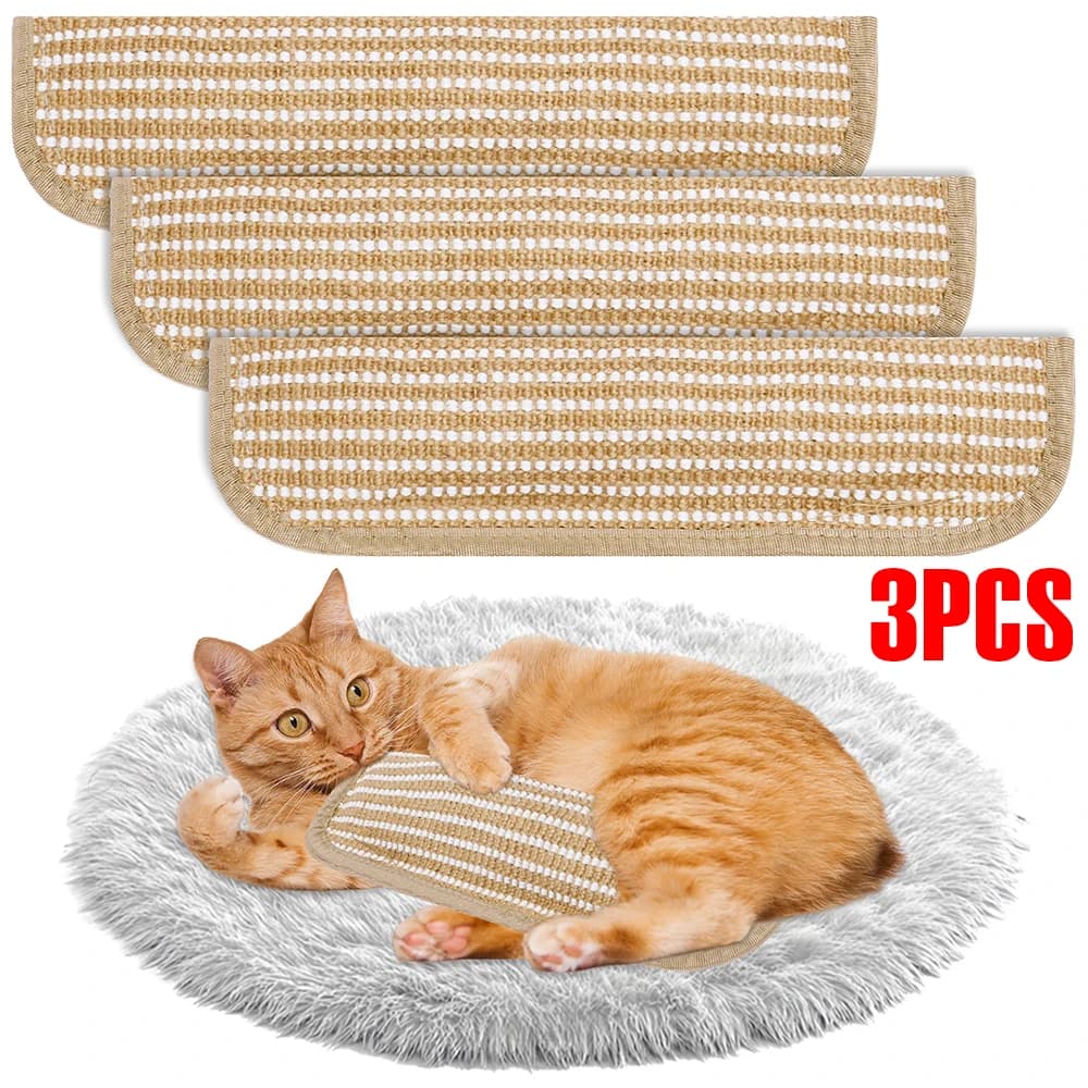 3 Pezzi Cuscino Tiragraffi per Gatti in Corda di Cotone, Giocattolo Interattivo Multifunzione, Tappetino per Dentizione Gattini, Gioco da Masticare per Gatti, Accessori per Animali Domestici