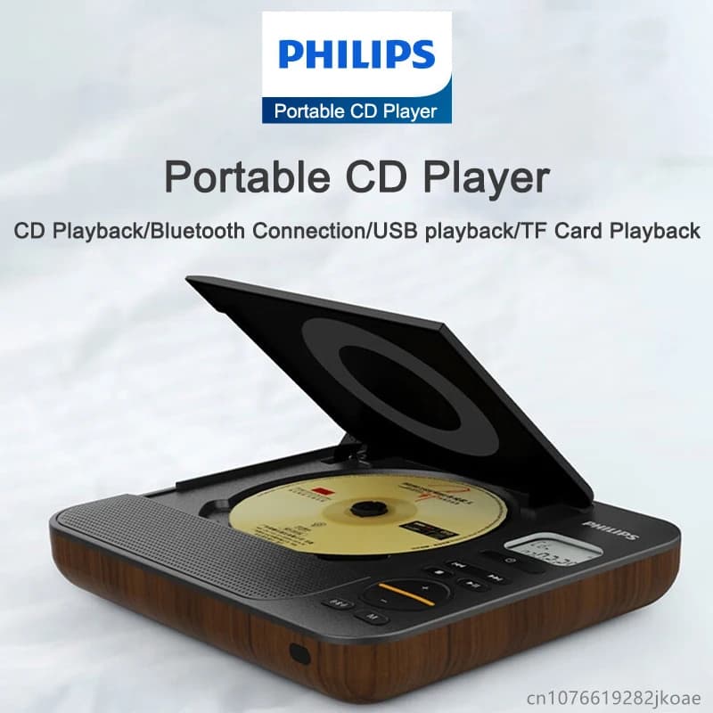 Philips EXP5608 Altoparlante per CD Comodo Bluetooth senza fili Decorazione per la casa Regalo Lettore musicale CD da tavolo Stereo HiFi Scatola vocale MP3
