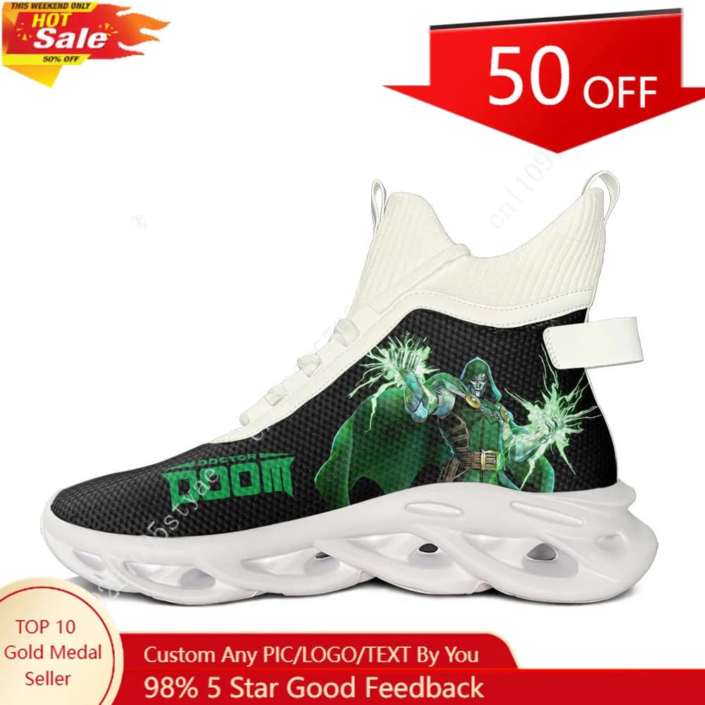 Scarpe da ginnastica Marvel Doctor Doom High Top Flats da uomo e da donna, scarpe da corsa leggere ed eleganti