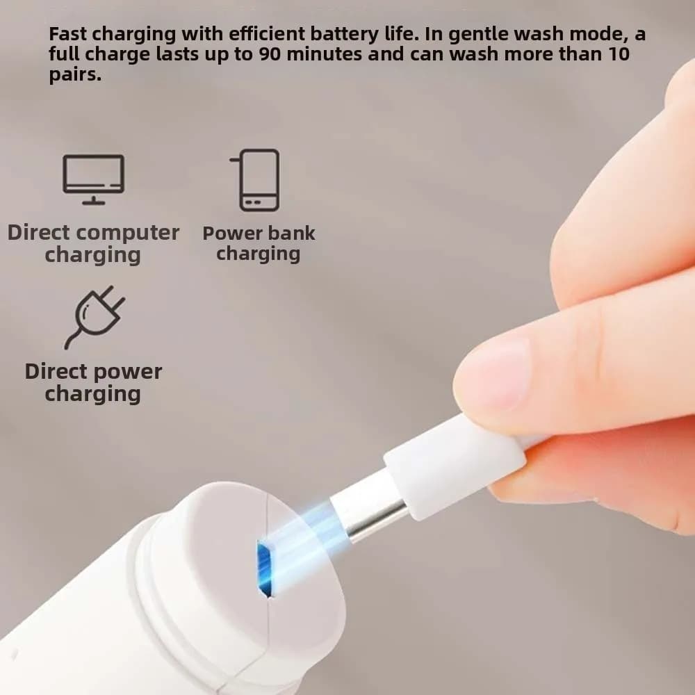 New Portable Electric Shoe Cleaner Brush Type-C Charging Black White Cleaner Brush Polishing Brush Travel