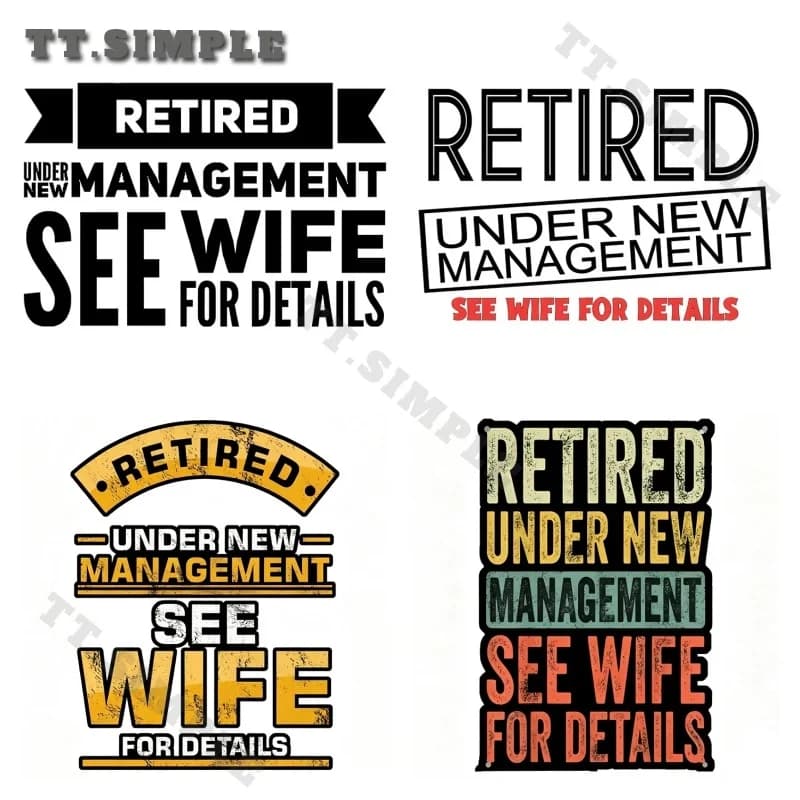 TT Retired Under New Management Car Sticker High Quality Hot Anime Decal for Fishing Tackle Box Racing Accessories Decor