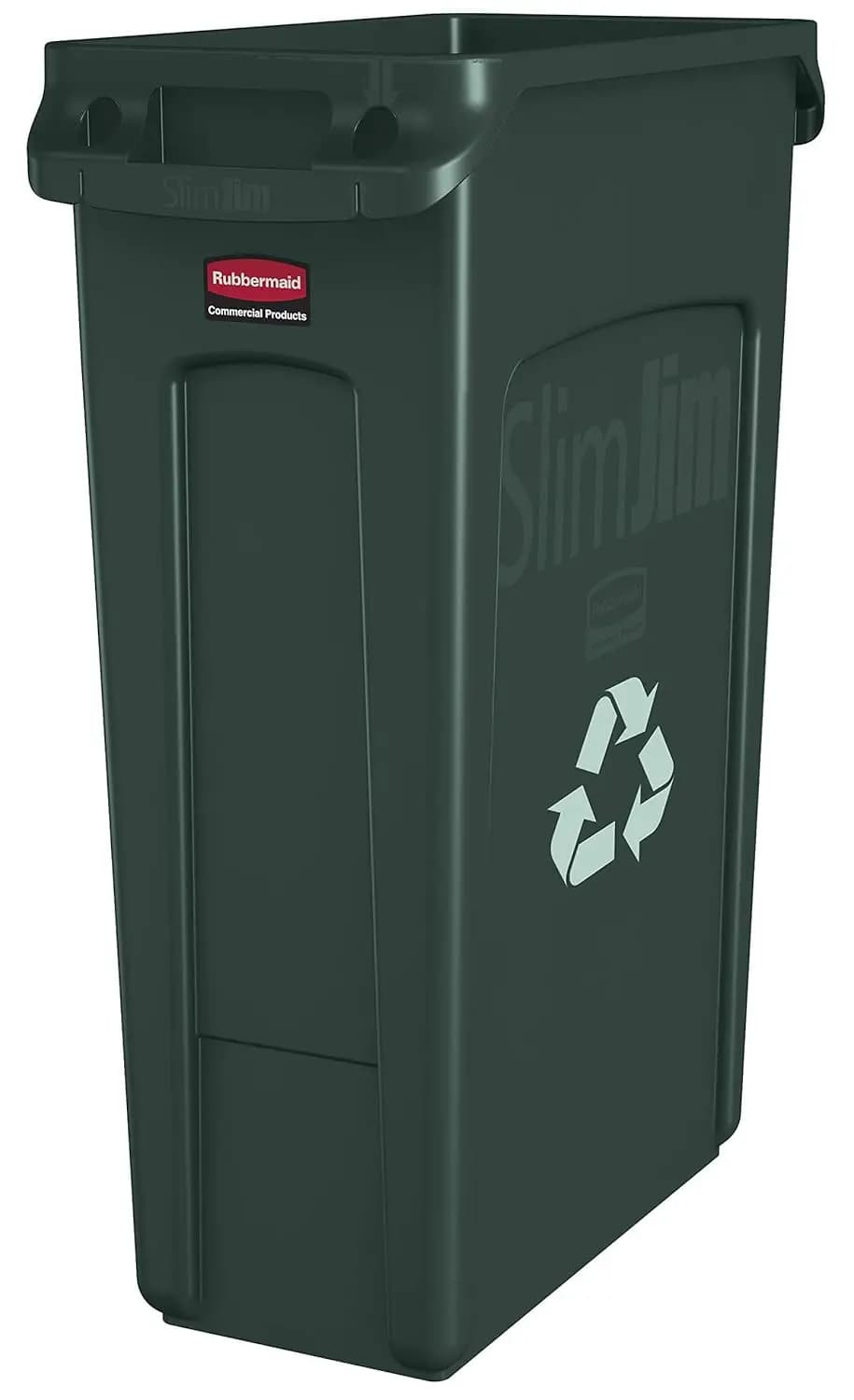 Contenitore per riciclaggio rettangolare in plastica verde da 23 galloni con canali di ventilazione per compost