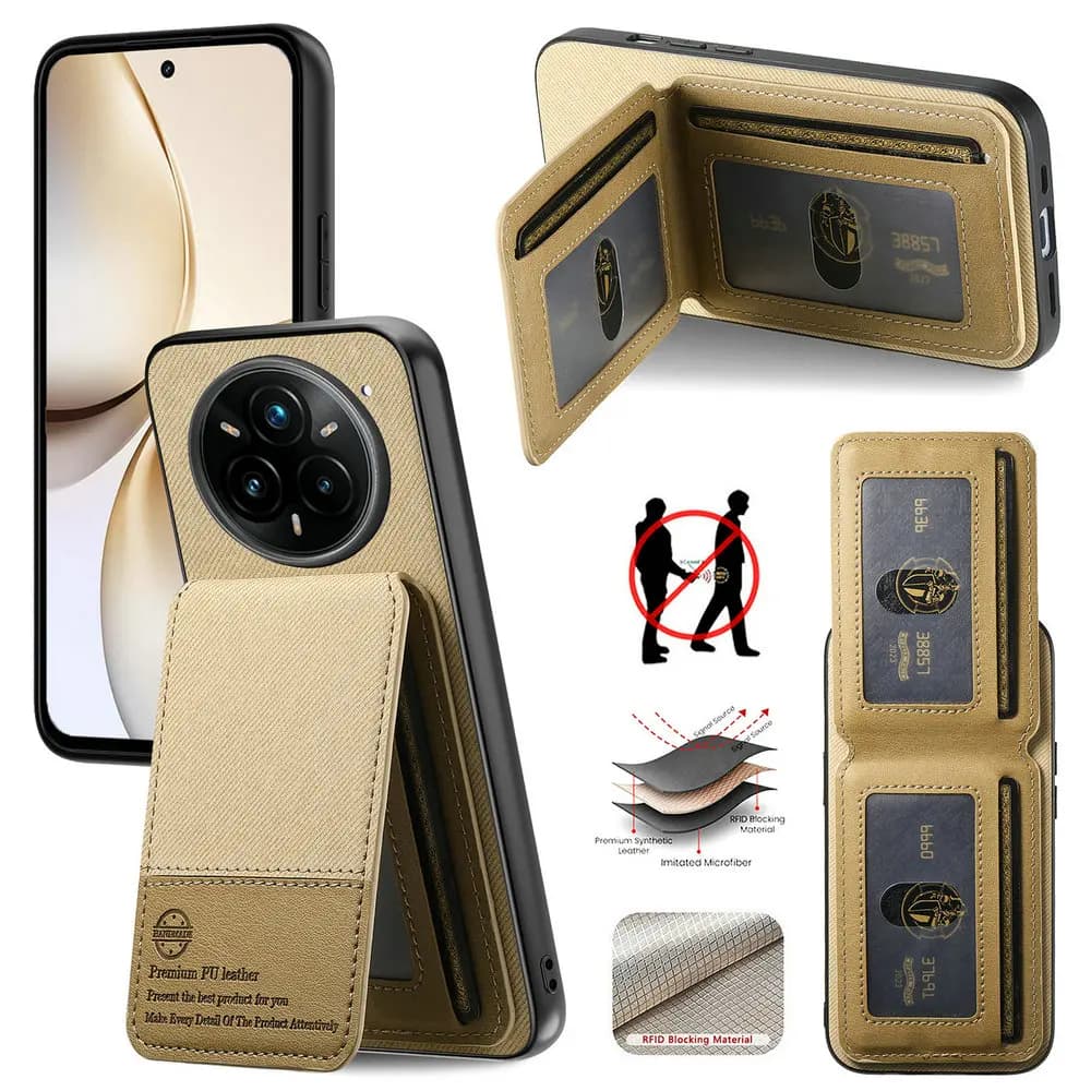 Realme 14 Pro Plus 5G RFID Custodia per carte in pelle Paraurti Funda Realme 14 Pro Plus Custodia Realme14 13 12 Pro 14X 15 Magnete Flip Cover