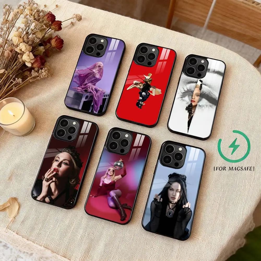 Custodia per telefono M-Madonna Confessions I Feel So Free per iPhone 17, 16, 15, 14, 13, 12, Plus, Pro, Max con ricarica wireless magnetica MagSafe