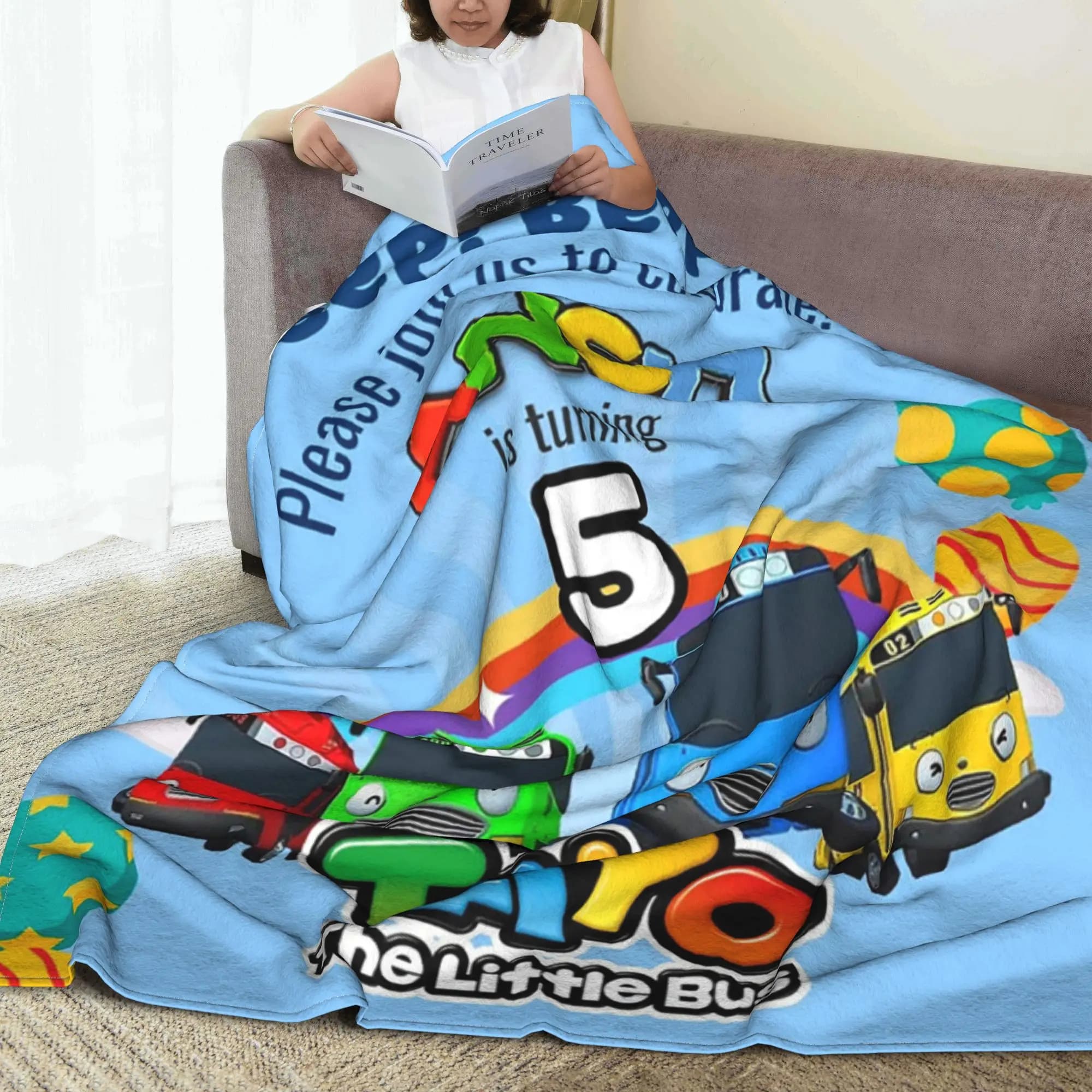Tayo The Little Bus Blanket Lightweight Fleece Sofa Throw Blanket for Couch Bedding Outdoor Throws Bedspread Quilt