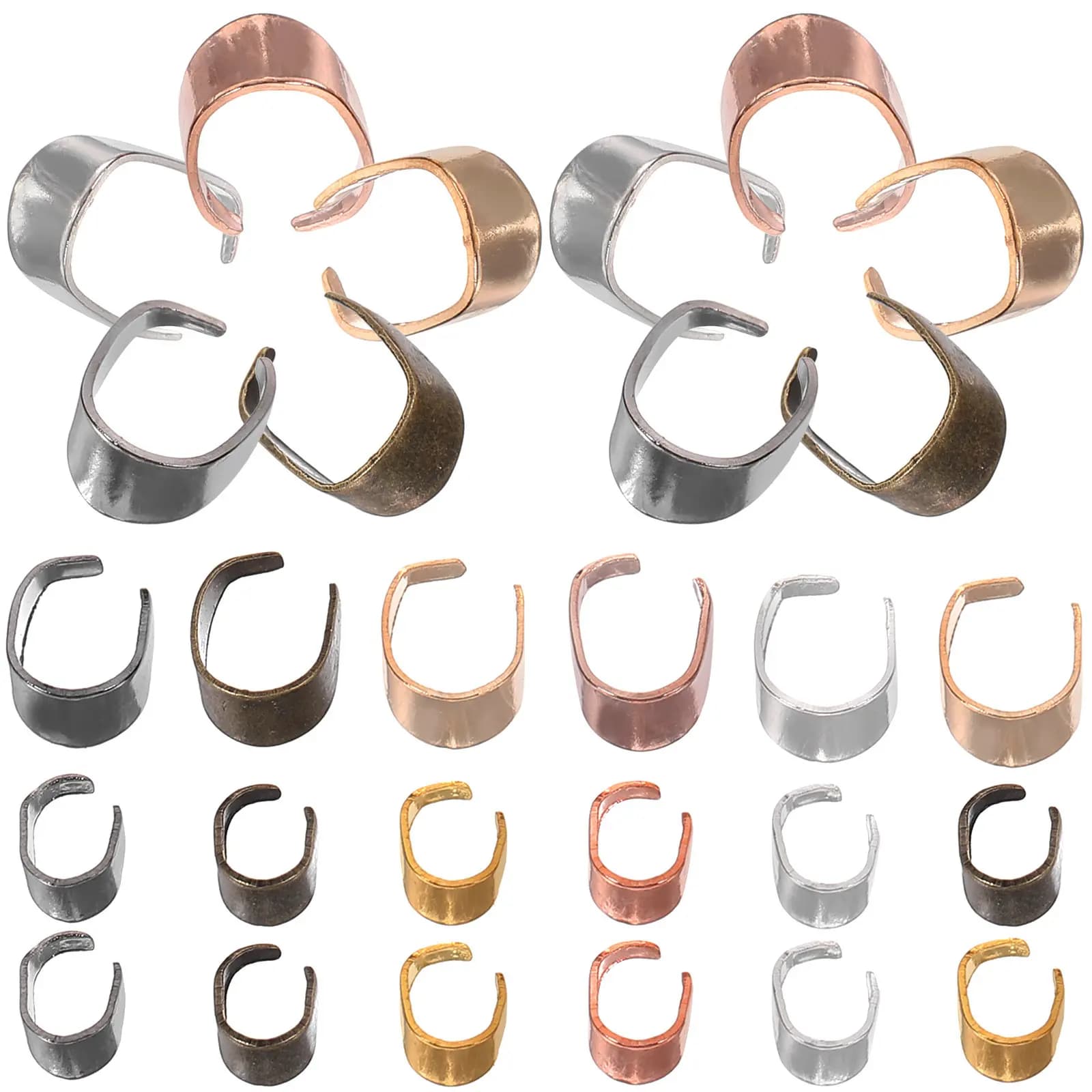 150 Pezzi Ganci per Ciondoli in Lega per Creazione Fai-da-te di Collane, Bracciali e Cavigliere, Leggeri, Resistenti allo Sbiadimento, Supporti per Charm
