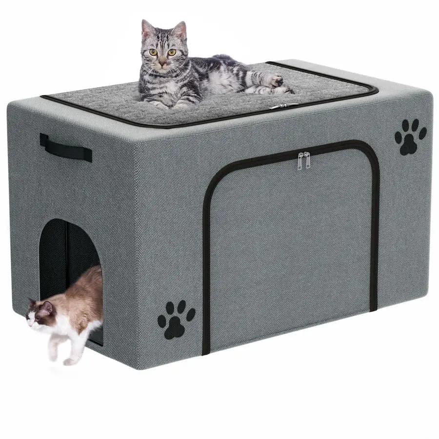 Box per lettiera con cuccia per gatti, contenitore nascosto per lettiera in soggiorno, camera da letto, angolo, bagno per gattini, adatto alla maggior parte delle lettiere