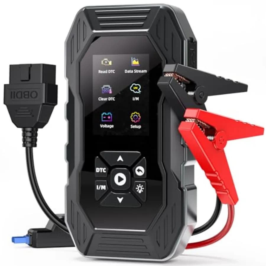 Avviatore di Emergenza con Scanner OBD2, 5000A di Picco, 12V, Portatile, per Tutti i Motori a Benzina e Diesel fino a 10L, Force Star