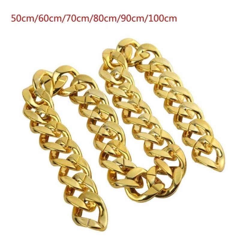 Collana a catena in oro finto scintillante Collana in plastica e robusta Accessorio per rapper