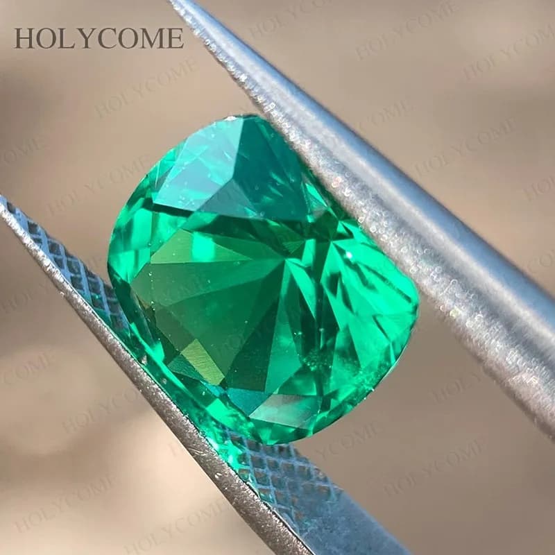 Lab Grown Colombia Smeraldo Taglio a cuscino VVS1 Clarity Pietra preziosa sciolta certificata AGL per anelli Orecchini Collane per creazione di gioielli