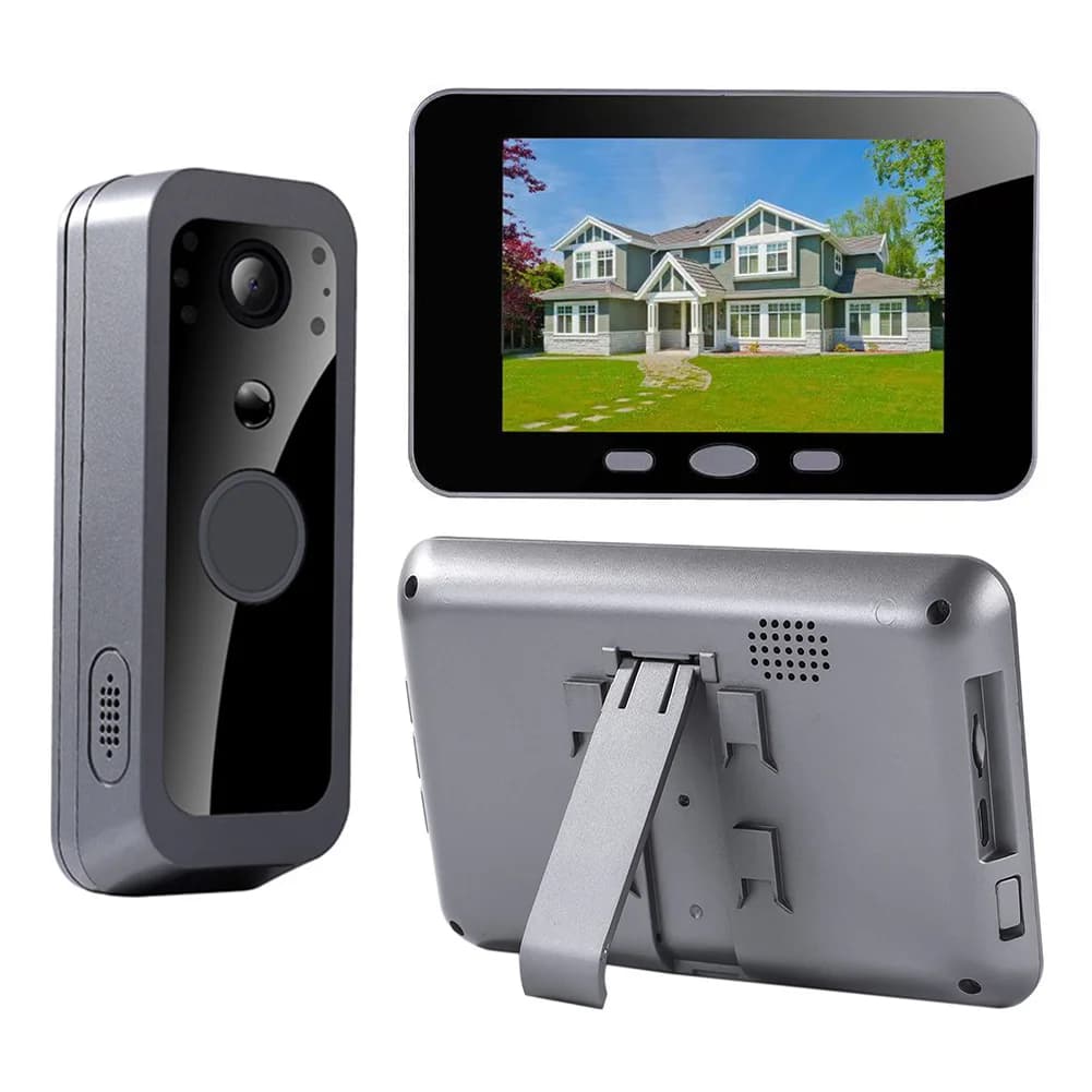 Sistema Citofonico 2.4G con Videocitofono Bidirezionale e Monitor con Visione Notturna a Infrarossi per Villa, Casa, Ufficio, Appartamento