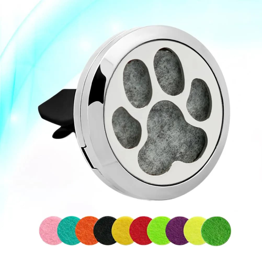 Car Aroma Diffuser with 30mm Stainless Steel 316L Premium Clip, Car Deodorant, Floating Pendant, 10 Colors