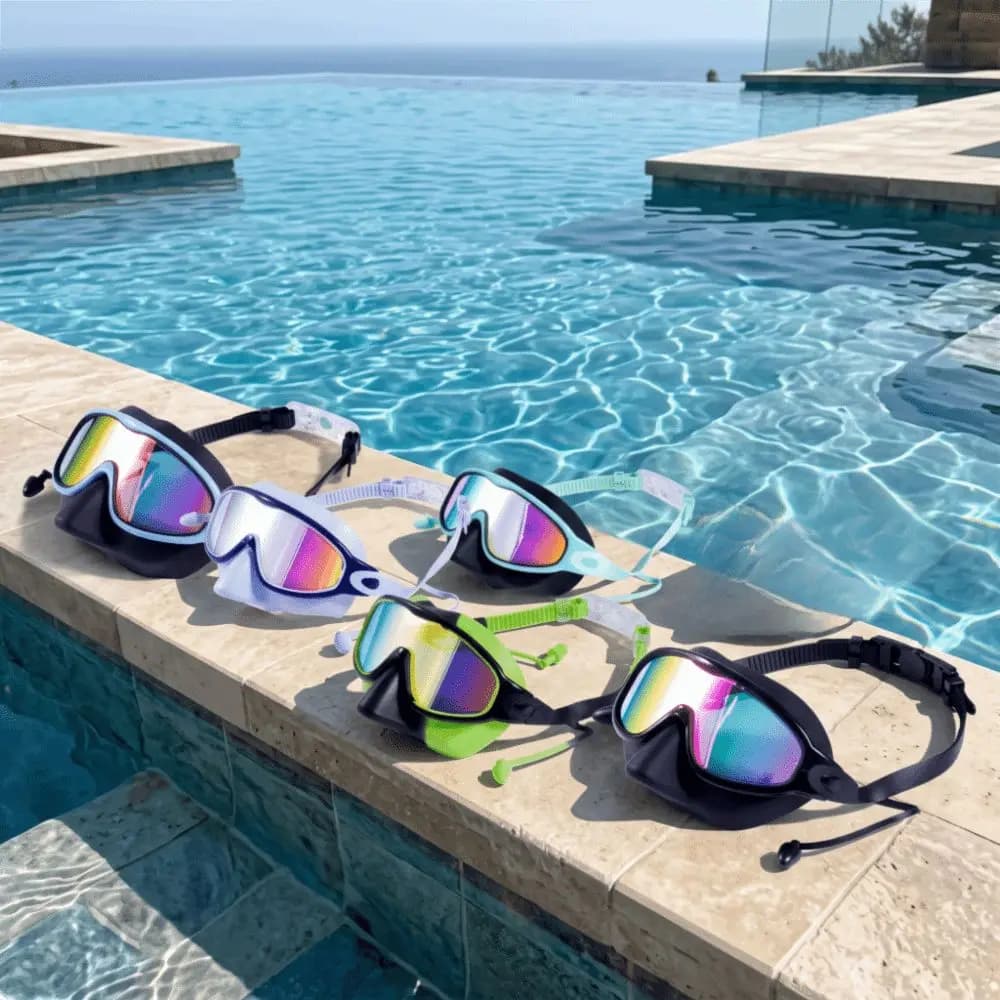 Women Wide View Swim Goggles UV Protection Large Frame Swim Glasses Silicone Anti-Fog Swimming Goggles Pool Swimming