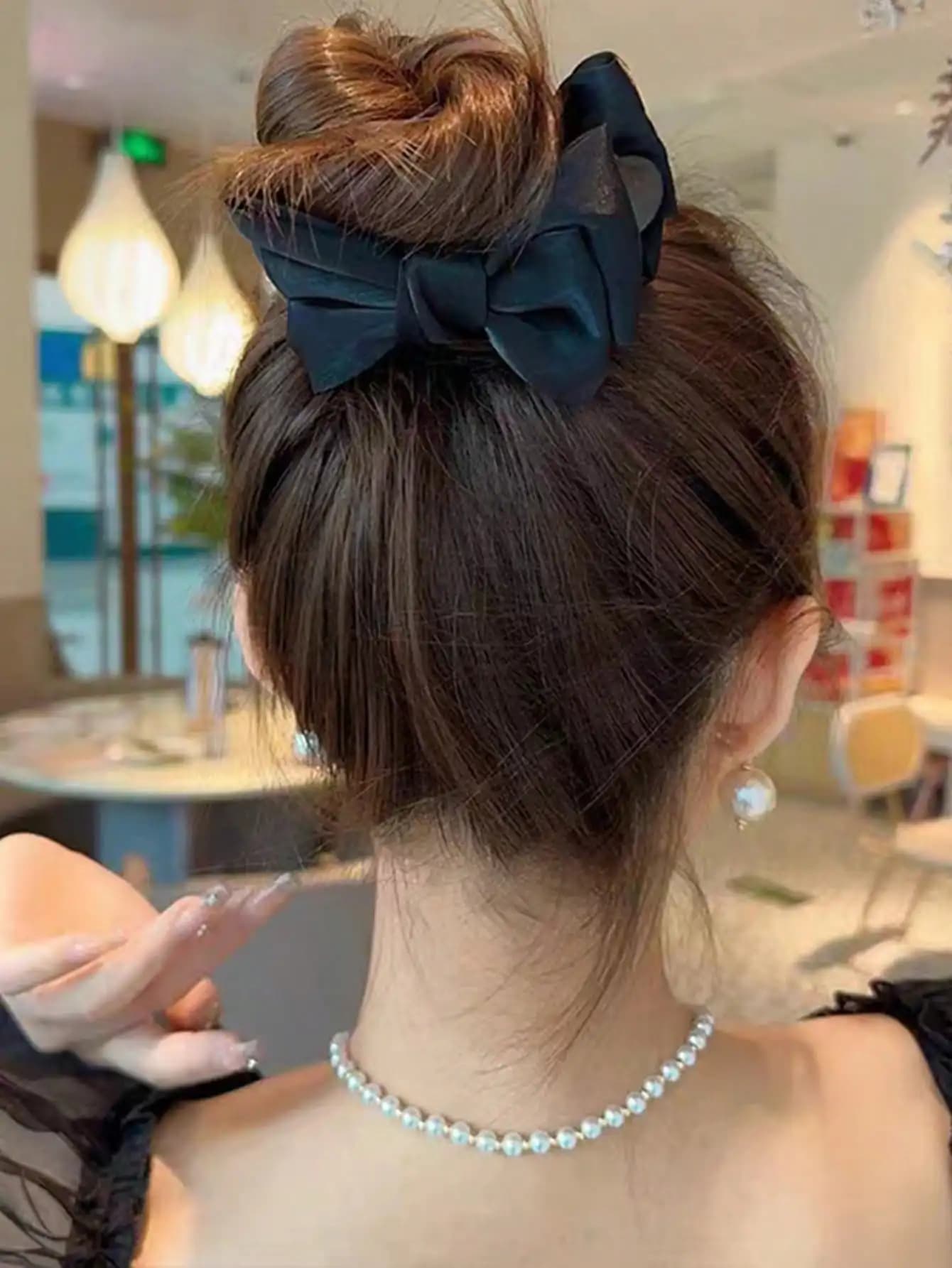 Fermaglio per capelli da donna con fiocco, fermaglio decorativo per acconciature quotidiane, abbigliamento da college, outfit da vacanza e look estivi