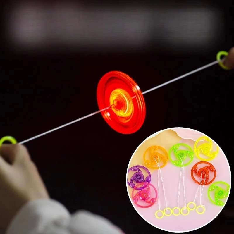 10/20pcs LED Light Up Pull String Whirligig Toy, Flashing Spinning Wheel Toy for Kids Party Favors