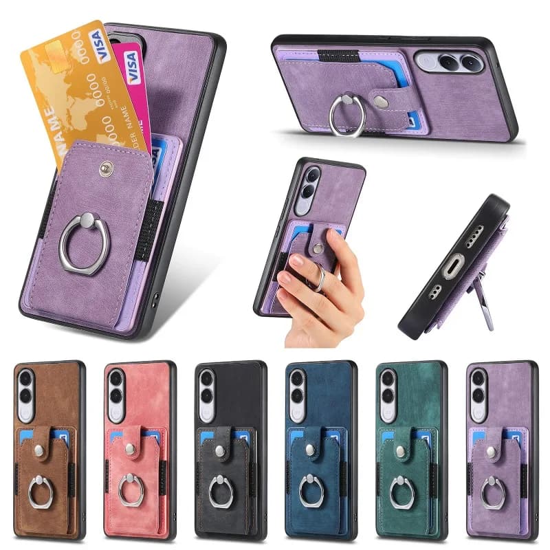 For VIVO V70 FE PU Leather Magnetic Wallet Card Slot Ring Holder Shockproof Case For VIVO V70FE Stand Cover Phone Bumper Shell