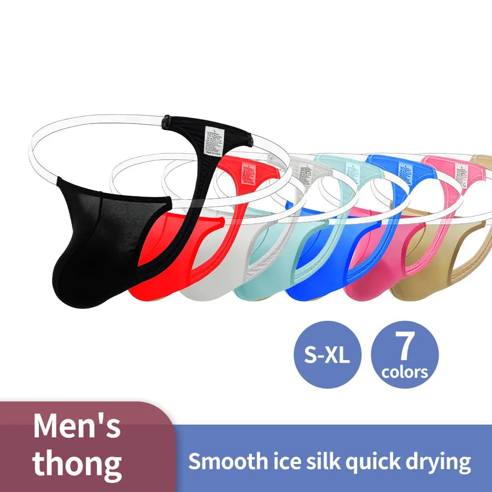 Transparent Waistband Men's Thongs - Ultra-Sexy Breathable Underwear Perfect for Intimate Moments & Home Relaxation