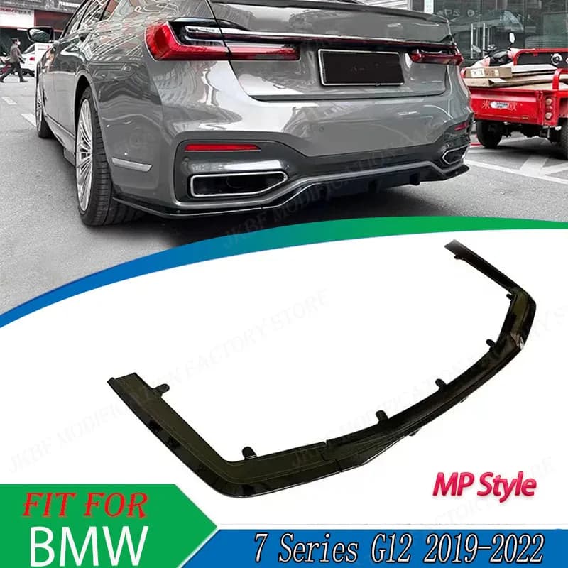 MP Style for BMW 7 Series G12 2019 2020 2021 2022 Rear Bumper Diffuser Splitter Lip Refit Spoiler Plate Auto Parts Tuning