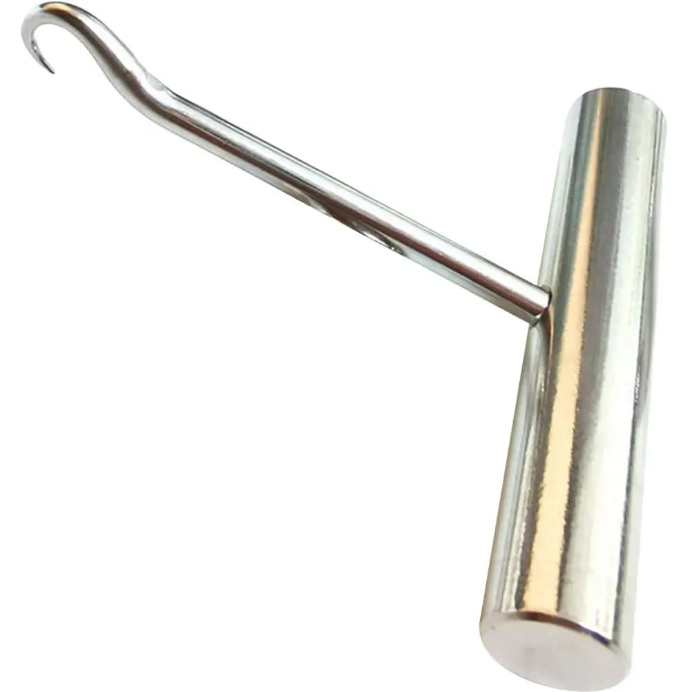 Professional Tool for Tennis Rackling, Stainless Steel Hook with T Toe Curve and Comfortable Grip