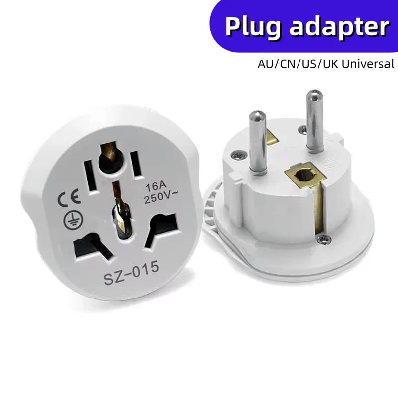 Adattatore da 16A con spina europea, convertitore da AU/UK/USA a spina europea, adattatore da viaggio europeo, da Australia/USA/Cina a presa elettrica europea