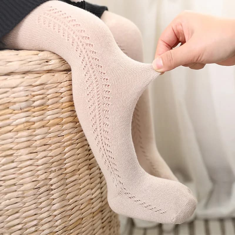 Lawadka from 0 to 5 years Summer Kids Collant for Girls Fashion Knitted Ribbed Neckline Leggings Solid Network for Girls